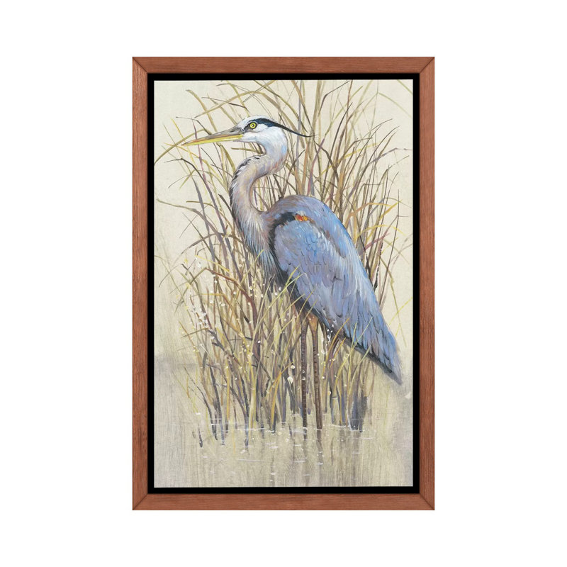 «Wading II» par Timothy O 'Toole - impression d'art graphique, H 26 po x l 18 po x 1,5 po, Cadre flottant brun