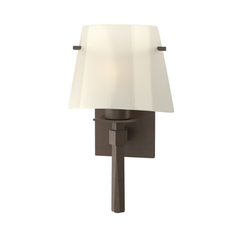 Beacon Hall Half Cone Glass Sconce, Bronze, Ivory Art Glass