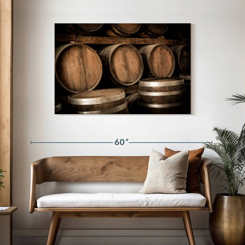 Yarlin Stacked Aged Wine Barrels, 30" H x 45" W