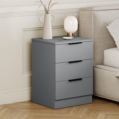Tanishi 3 Drawer Bedside Chest Modern Bedroom Nightstand