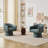 Faux Leather Swivel Barrel Chair-2052745376-2052745383