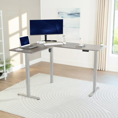 VIVO Electric Corner Standing Desk, L-Shaped Workstation