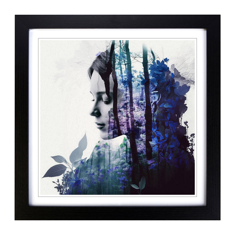 Single Picture Frame Print on Wood, Black