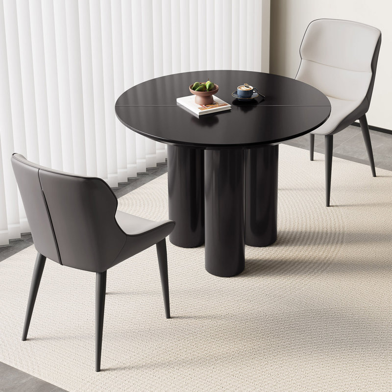 Ensemble de table de salle à manger 39,37 "moderne noir avec 2 chaises pour la cuisine, le bar, le salon et le petit espace