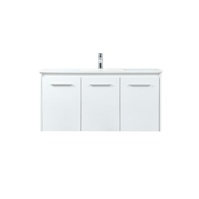 Goodfellow 40"" Wall-Mounted Single Bathroom Vanity Set -  Breakwater Bay, 5C7F9D5ADED64D52BA5D4F5CCE25A760