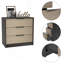 Commode 3 tiroirs Maryland, plateau supérieur, finition wengé / pin noir