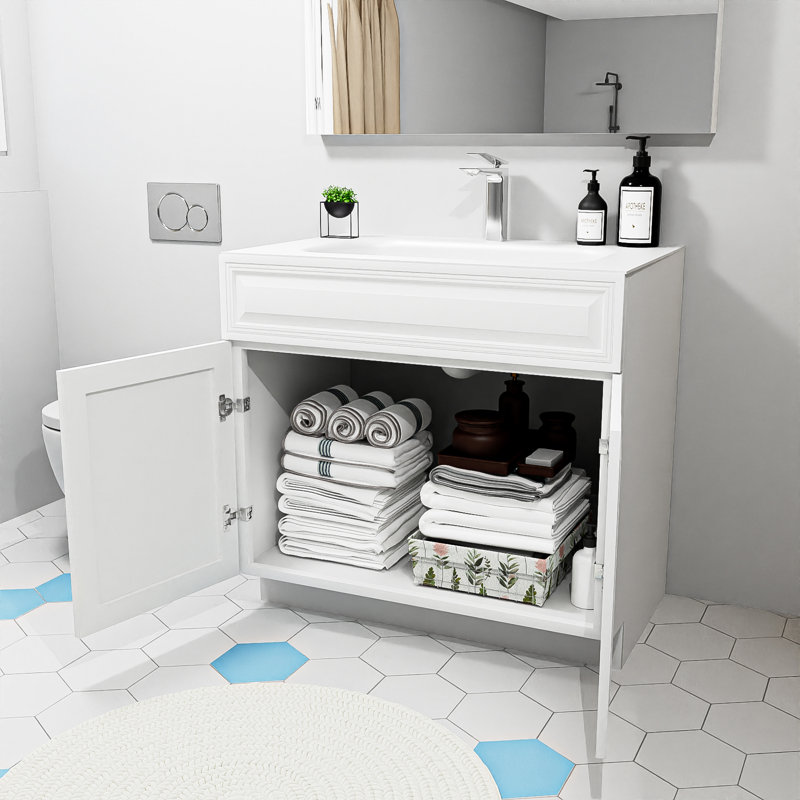 Base de meuble-lavabo 36 po blanc antique seulement