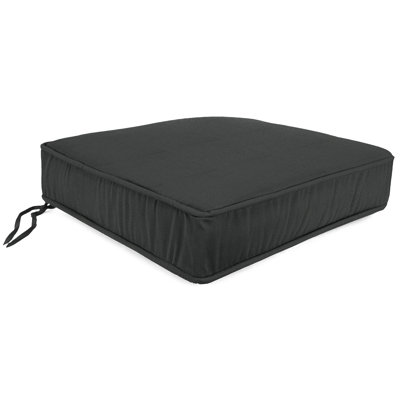22.5" x 22.5" Outdoor Deep Seat Cushion with Ties and Welt