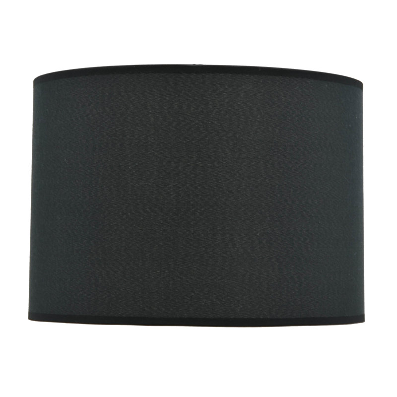 10'' H Tetoron Rayon Fabric Drum Lamp Shade, Black