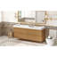 Meuble-lavabo double 59,3 po avec plateau SMC, armoire en panneau de fibres à densité moyenne peint, tiroirs à fermeture en douceur, meuble-lavabo mural moderne