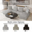 Ensemble 6 pièces de chaise modulaire en velours brun et coin-1217344238