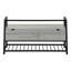 Banc d'entrée/couloir/rangement rectangulaire de 107 cm (42 po), stratifié gris, métal noir, style contemporain-1156081712