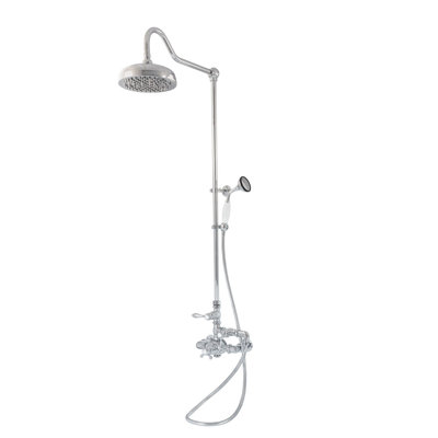 Système de douche thermostatique exposé 48 po mural avec douche à main 1,75 GPM et poignées levier