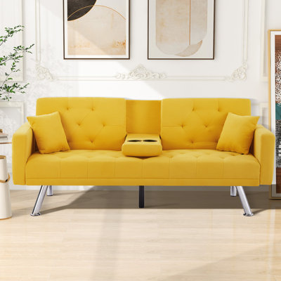 Full/Double 75.59'' Upholstered Tufted Convertible Sofa