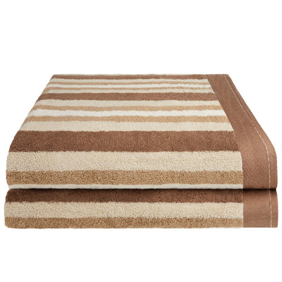 100% Long Staple Combed Cotton 2-Piece Striped Bath Sheets