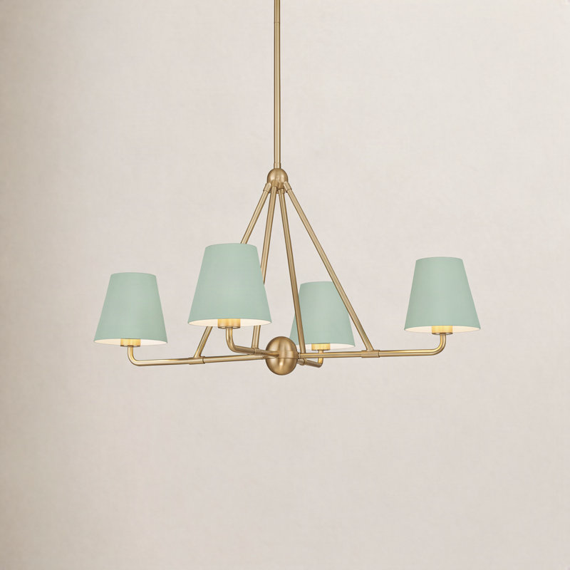 Lustre 4 lumières Kinston, Green, Or