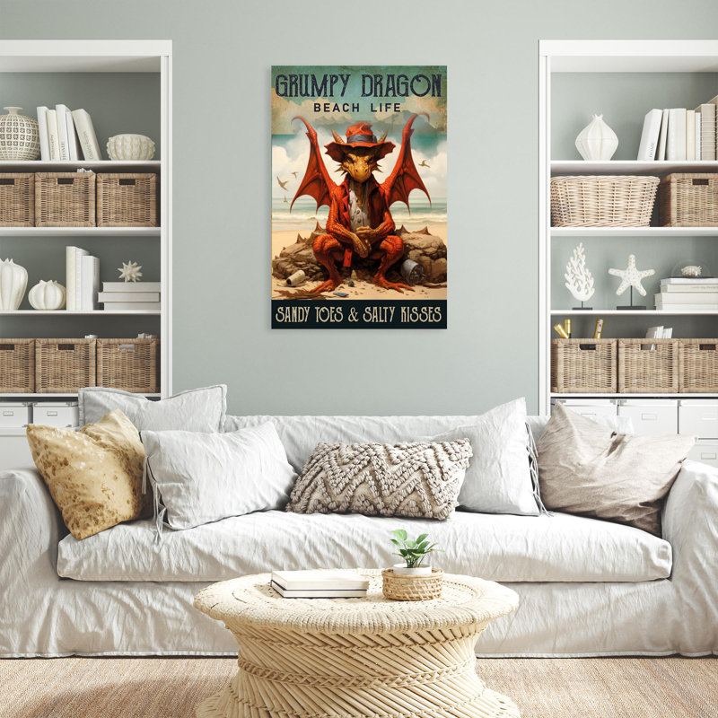 «Grumpy Dragon Bach Life», H 20 po x l 16 po x P 1,25 po