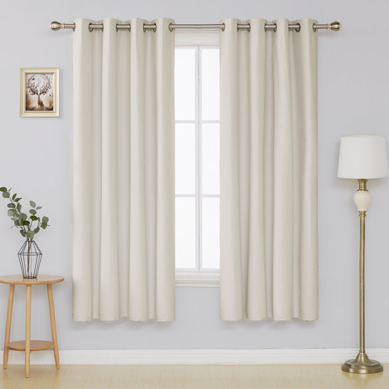 Onella Blackout Curtain Pair, 52'' W x 72'' L, Light Beige