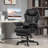 Executive Office Chair, 400LBS Big and Tall Office Chair with Foot Rest, Microfiber Computer Desk Chair with Lumbar Support, Reclining Function and Wide Seat, Black