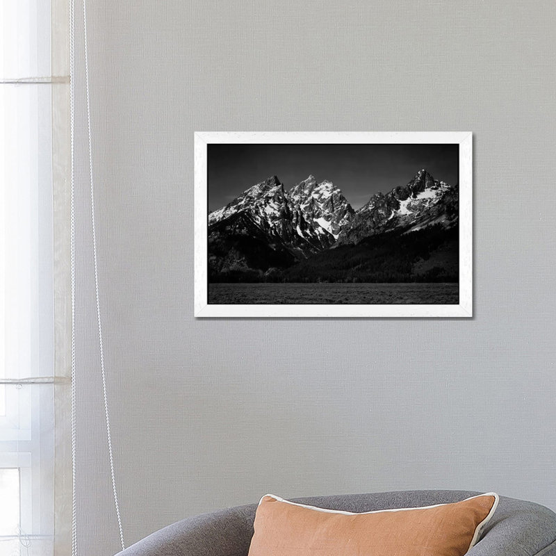 Grand Teton XI by Ansel Adams - Floater Frame Print on Canvas, White Framed, 66.04 cm H x 45.72 cm W