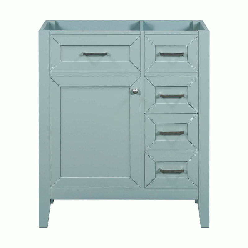 Meuble-lavabo de salle de bain sans lavabo, base d'armoire seulement, Vert