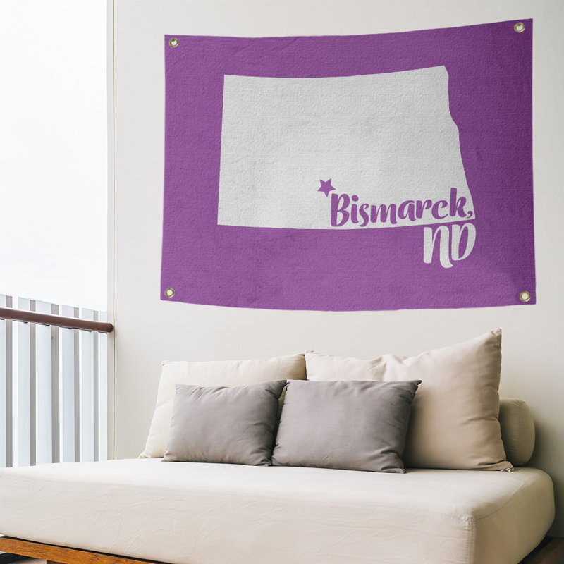 Tapisserie murale bismarck north dakota, H 26 po x l 36 po, Violet