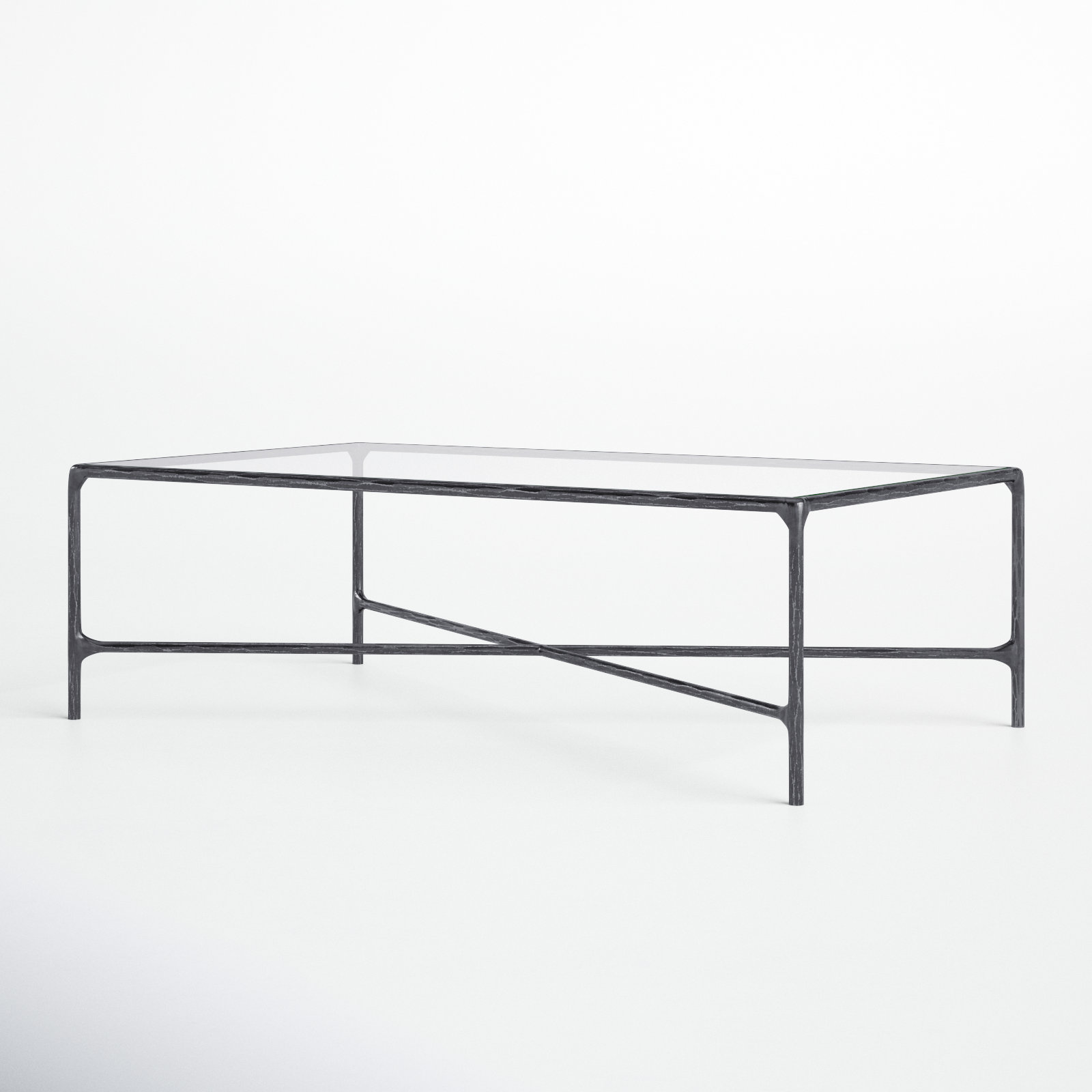Evelynn Single Coffee Table, Clear, Black