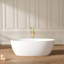 Baignoire de trempage autoportante de 67 po x P 32 po avec drain et trop-plein à rainure, blanc