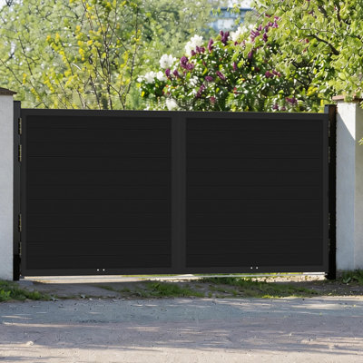 Portail à double battant en aluminium de 12 pi avec des bras droits - non compris les poteaux