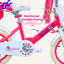 Bicyclette pour filles 12 14 16 pouces avec roues d'entraînement, siège réglable, panier avant, siège de poupée et banderoles colorées pour enfants de 2 à 7 ans-135262019