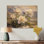 Pivoines près de la crête de montagne II - Art mural en bois pivoines - sur bois de pin naturel