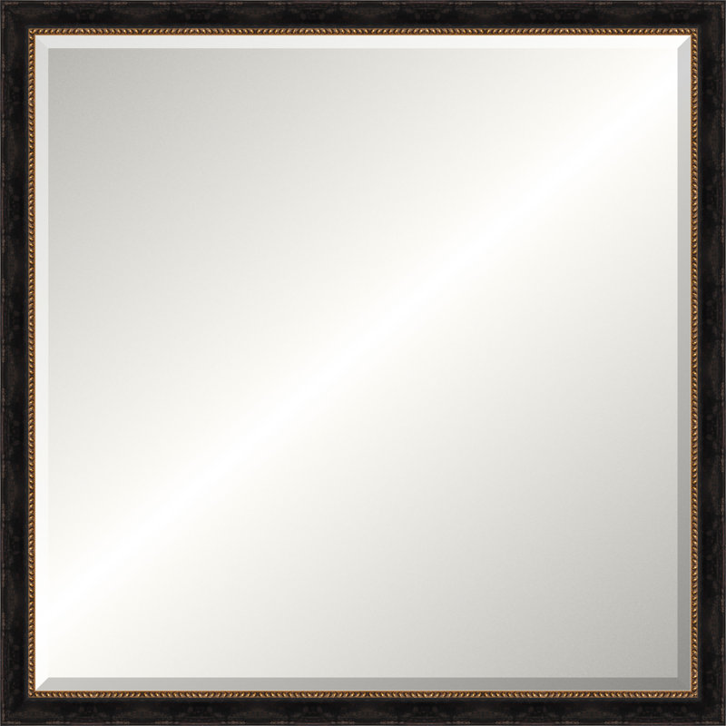 Gold Beaded Old World Mirror, Medium Square