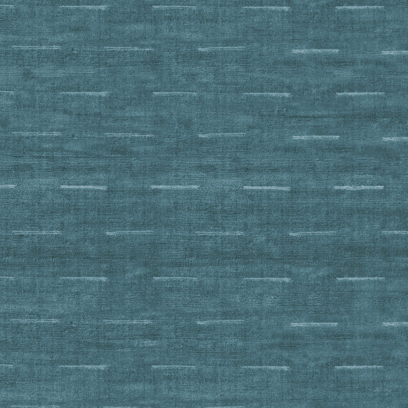 Hand Knotted Striped Area Rug in Blue/Green, Rectangle 12' x 15'