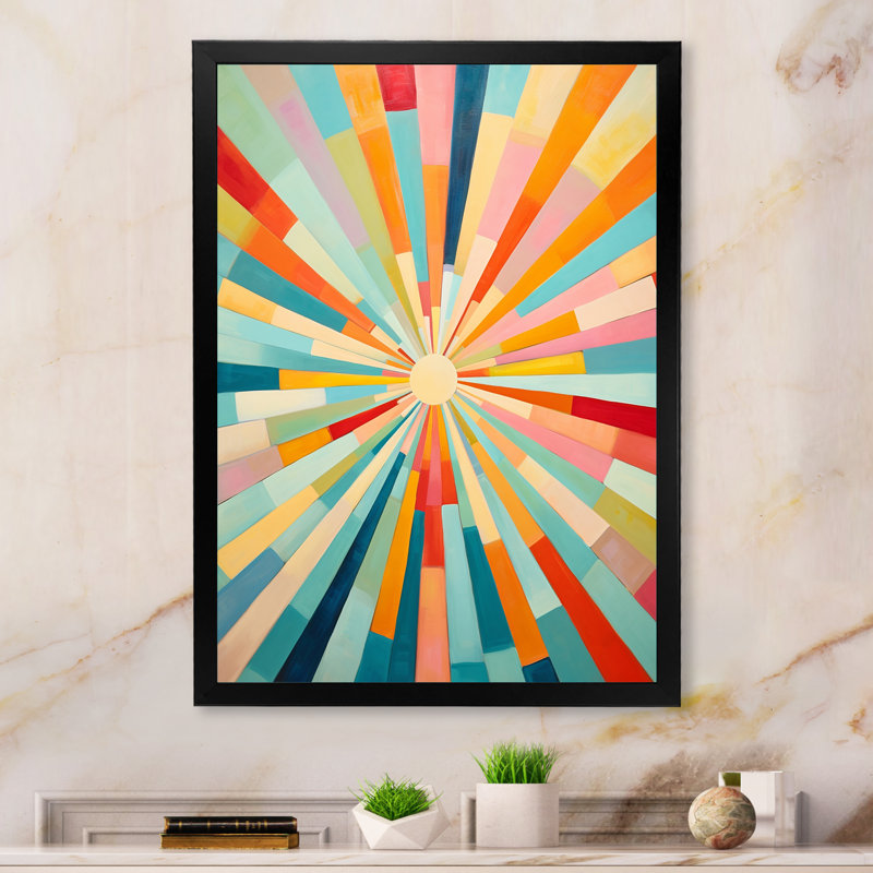 «Colorful Mid Century Optical Serenade III - Abstract Midcentury», art mural, Cadre photo noir, H 32 po x l 24 po x P 1 po