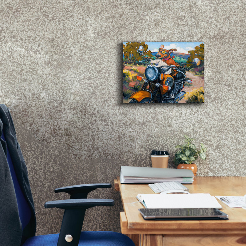 Art mural sur toile Trinx «Have Dog Will Travel» par CR Townsend, H 12 po x l 16 po x P 0,75 po