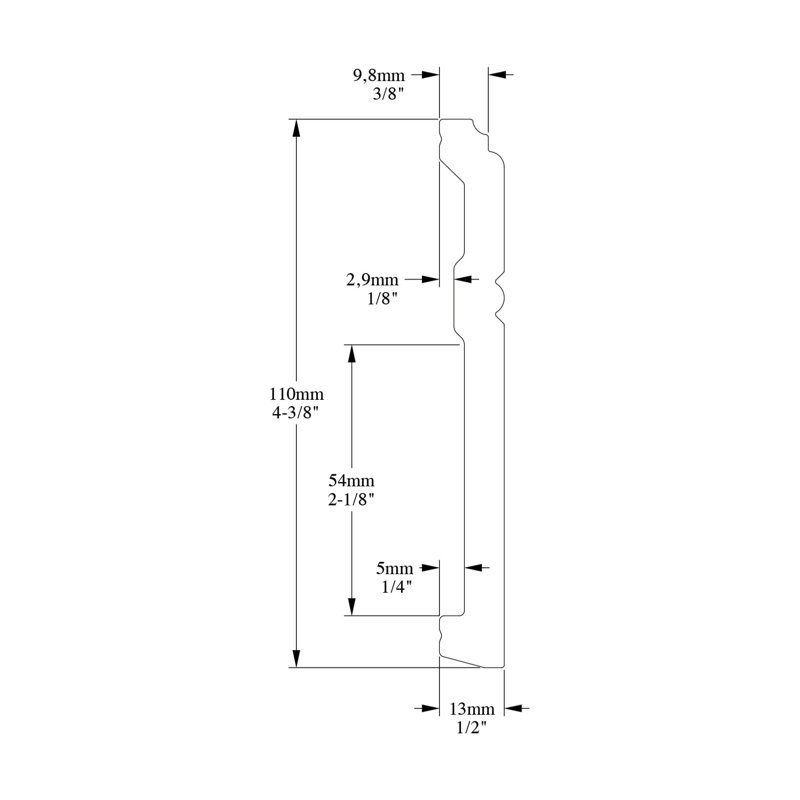Couronne à fort impact 3/4 po x 3/4 po x 78 po