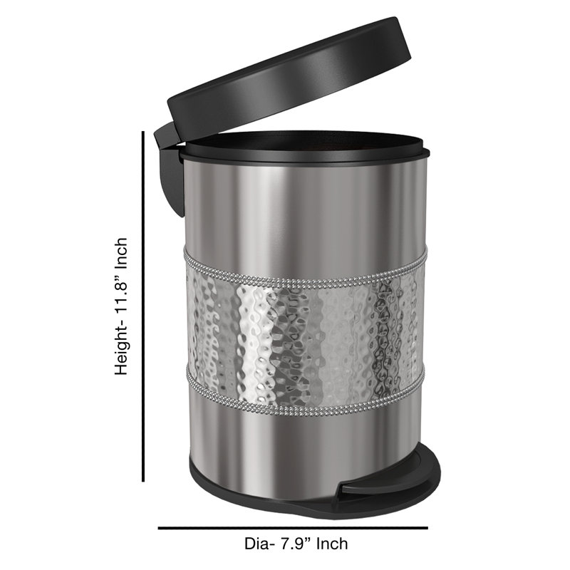Steel Open Waste Basket - 1.32 Gallons
