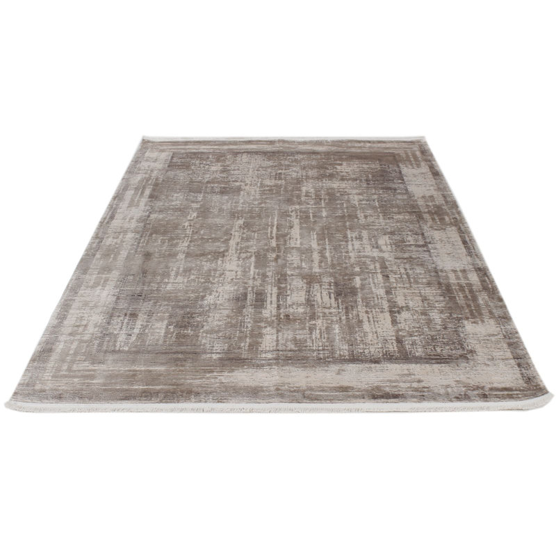 Tapis turc gris et ivoire 5x8
