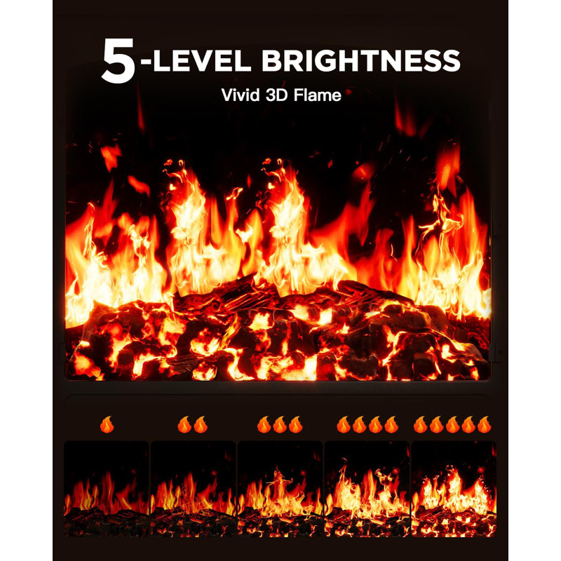 Belfry Heating 58.7cm W Black Electric Fireplace