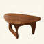 Table basse ovale de 86 cm (34 po) de style moderne du milieu du siècle, table basse en bois, base triangulaire stable, idéale pour la décoration de salon, d'appartement ou de maison.