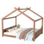 Grand lit sur pied avec lattes de soutien, structure de lit en bois massif pour enfants, pas de sommier tapissier et ouverture, naturel profond