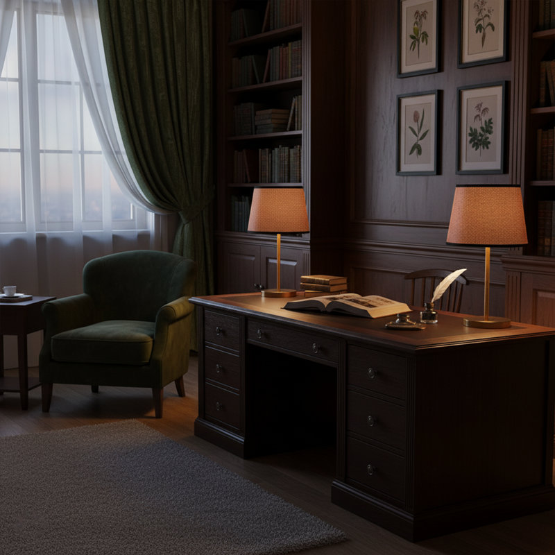 Ensemble de lampes de table «Harmony», Brun