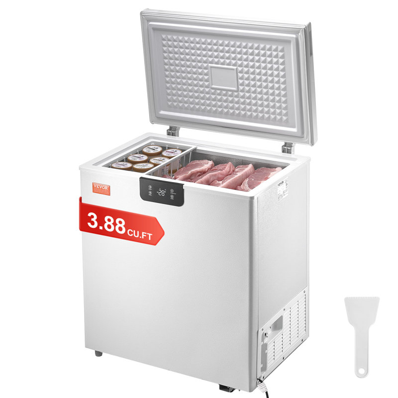 White 3.88 Cu.ft Compact Chest Freezer with Digital Display