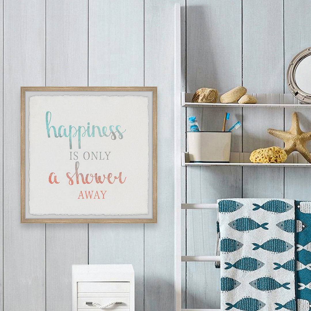 'Happiness in Shower' - Picture Frame Painting Print on Paper