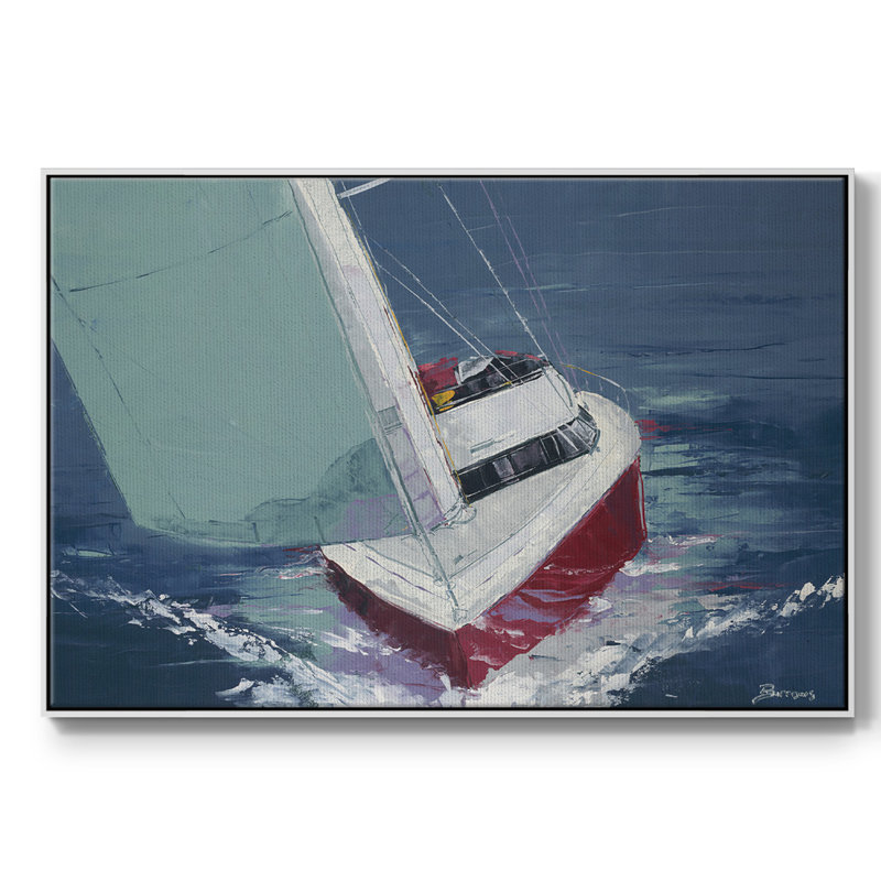 Day Sailing, reproduction d'art sur toile, H 17 po x l 25 po x P 2 po, Toile encadrée flottée blanche