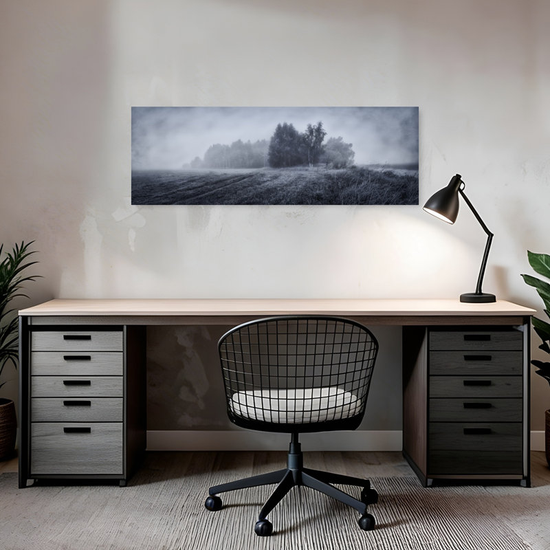 Foggy Rural Landscape by Sergei Shabunevich - Wrapped Canvas Panoramic Print, 91.44 cm H x 30.48 cm W