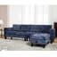 Canapé modulaire avec rangement, chenille bleue à 5 places, chenille en L en matériau, méridienne réversible pour la maison-1125059926