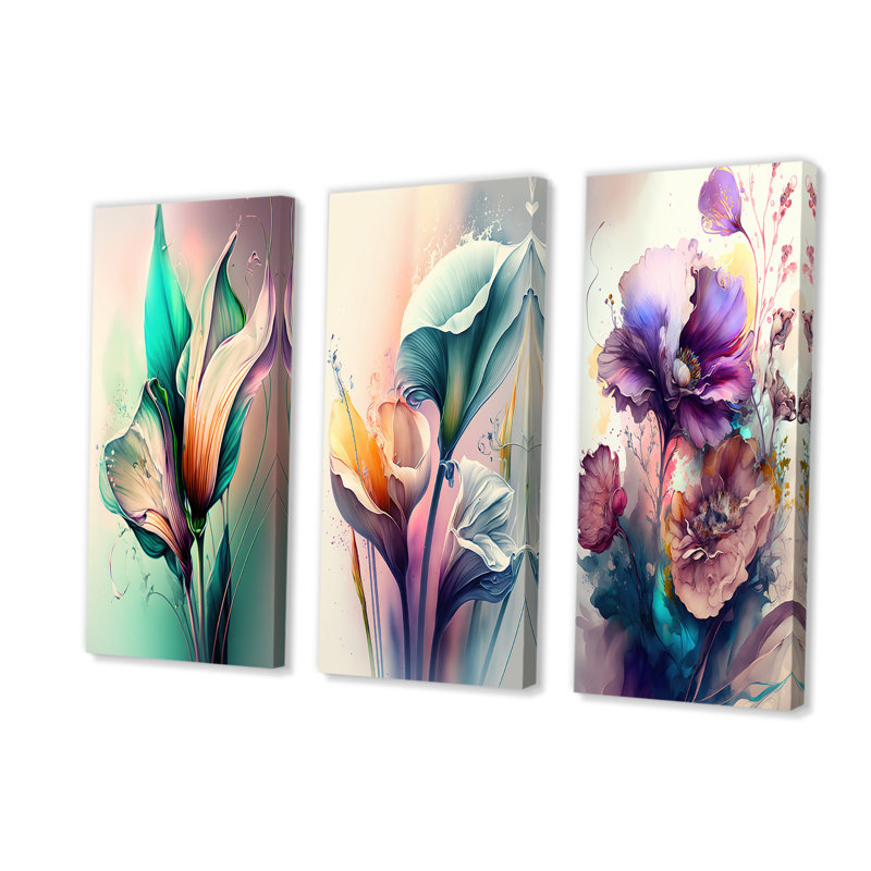 Lys colorés Cally I 3 pièces, H 28 po x l 36 po x P 1 po