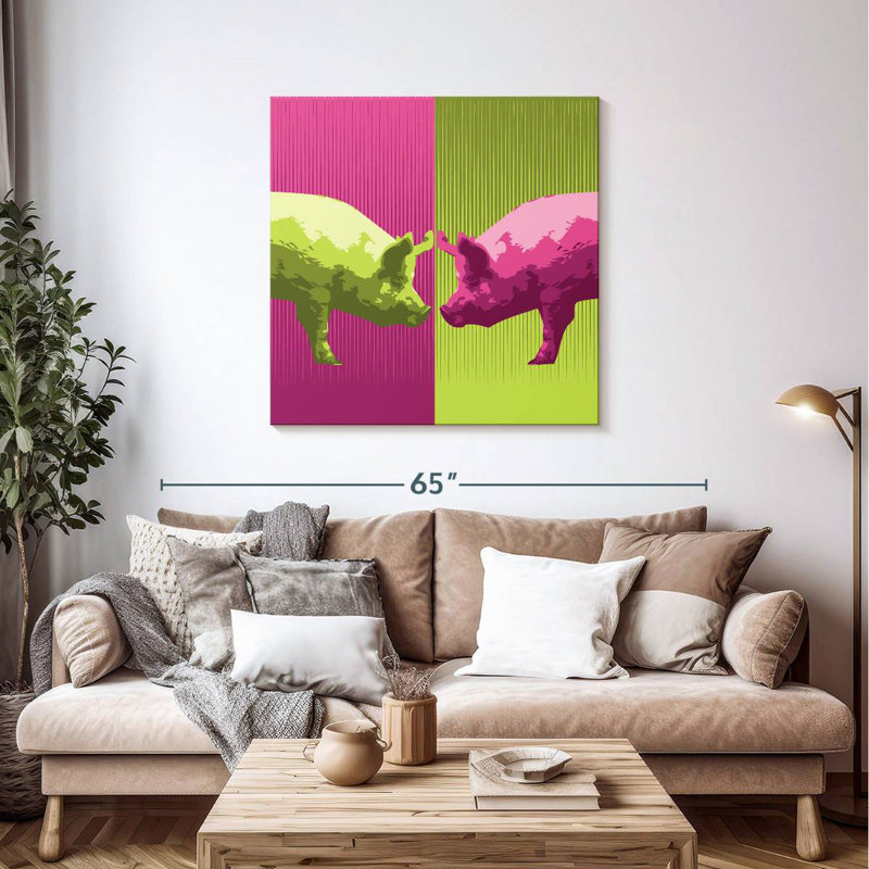 Brampt Neon Pigs, 39" H x 39" W