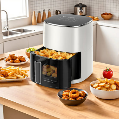 Air Fryer, 6-Quart With Viewing Window, 12-In-1 Functions - Air Fry, Roast, Reheat, Dehydrate, Bake, Steam, And More, 400°F Max Temperature